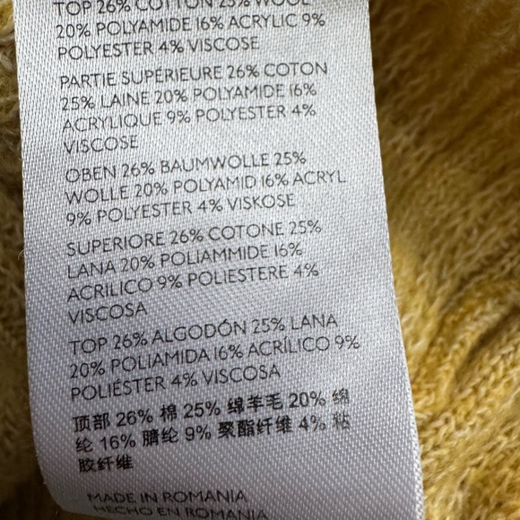 Anthropologie Keely Sweater Yellow Loose Knit Dolman Pullover Wool Blend - Picture 7 of 7